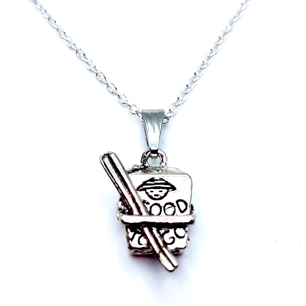 Chinese Food Take Out Necklace To Go Chopsticks May Be Personalized